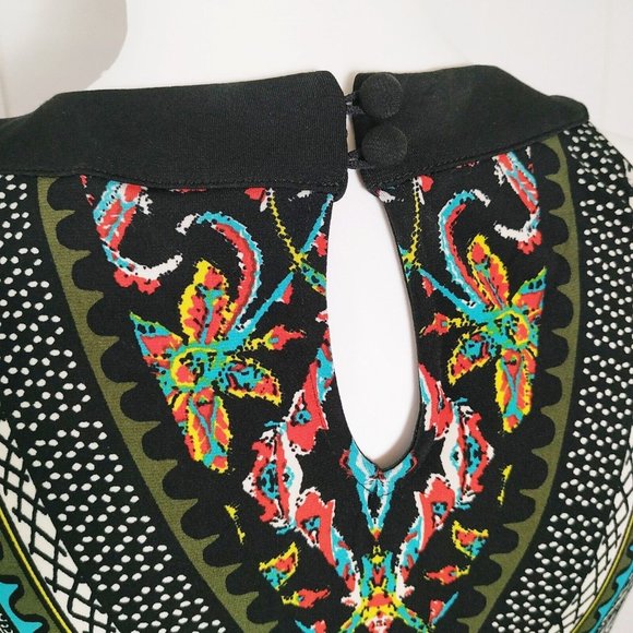 APT 9 Halter dress Size PS small Colorful Geometric Sleeveless A-line ring neck - Picture 4 of 8